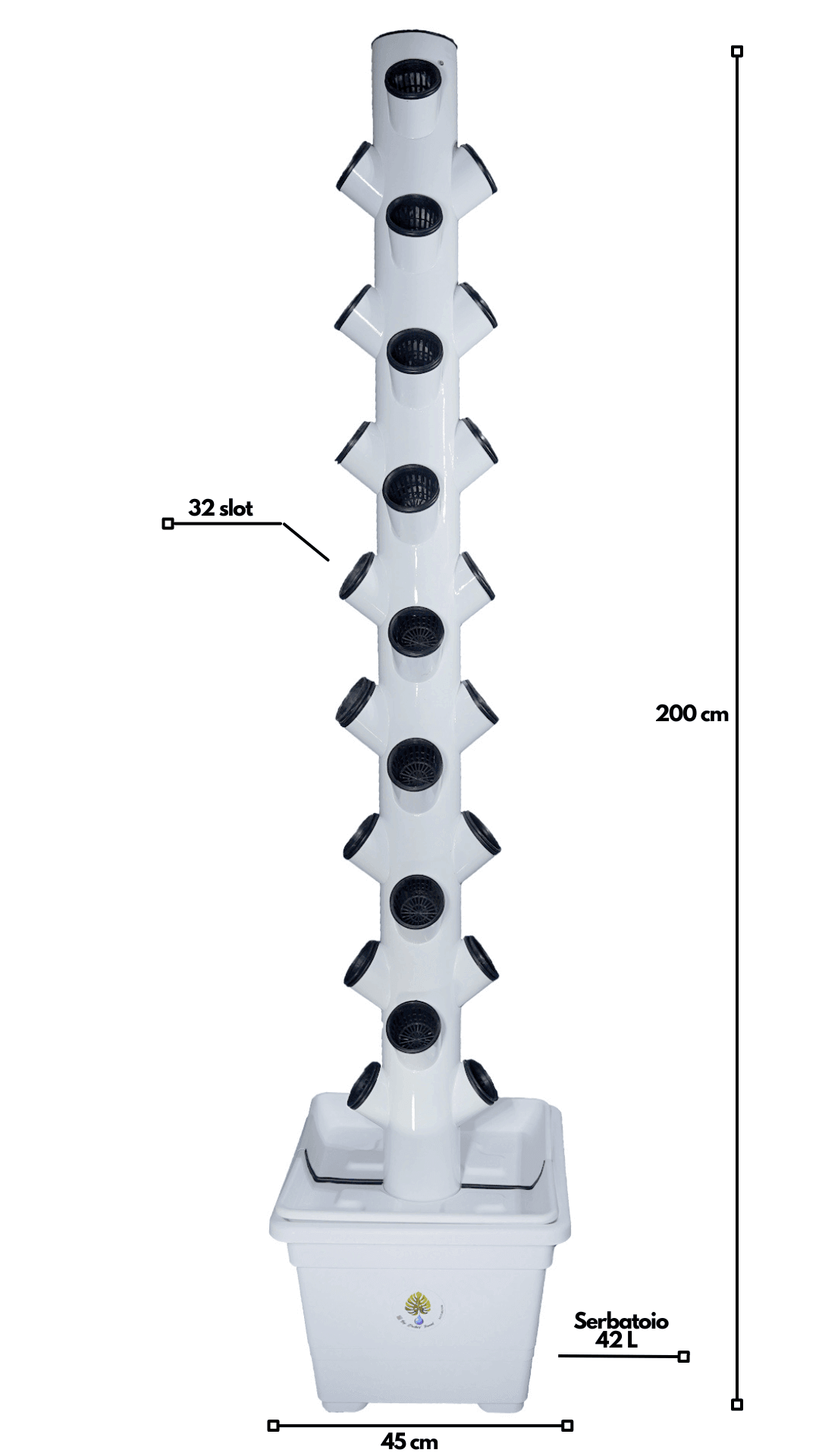 Torre aeroponica® 2m - Coltivazione idroponica residenziale - LAB IDROPONICA