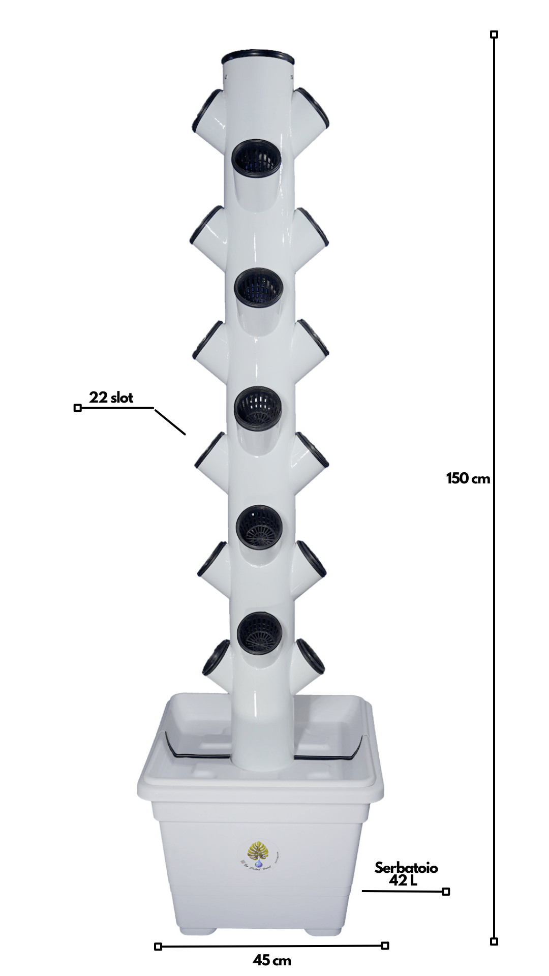 Torre aeroponica® 1,5m - Coltivazione idroponica residenziale - LAB IDROPONICA